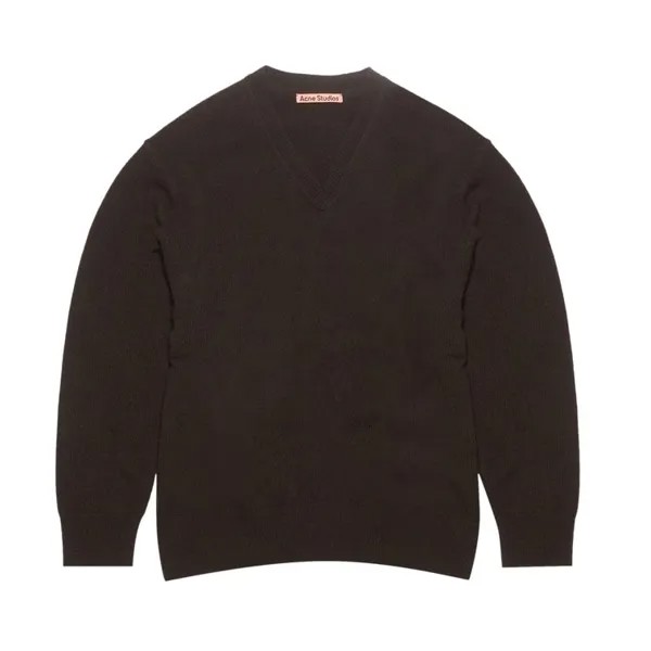 Джемпер Acne Studios V Neck Wool Cashmere Jumper, цвет Dark Brown