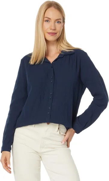 Рубашка Lilla P Long Sleeve Button-Down, темно-синий