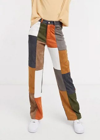 Джинсы в стиле пэчворк с широкими штанинами от комплекта Jaded London-Многоцветный