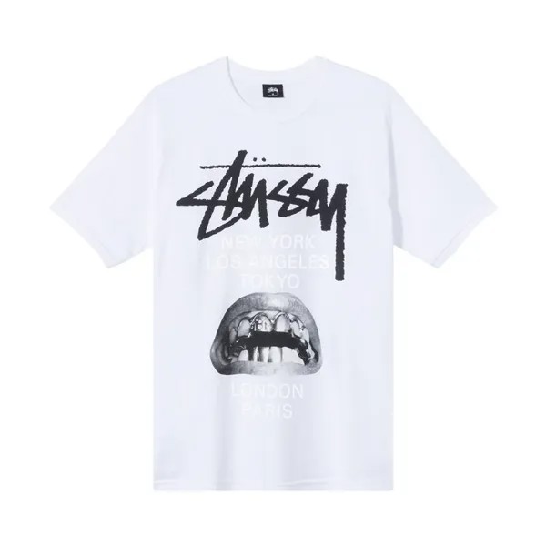 Футболка Stussy x Rick Owens World Tour Collection T-Shirt 'White', белый