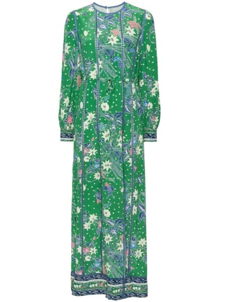 Diane Von Furstenberg платье макси Oretha с цветочным принтом, зеленый
