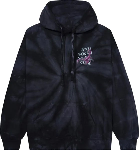 Худи Anti Social Social Club Moodsting Tie Dye Hoodie 'Black', черный