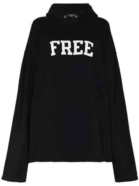 Худи оверсайз с логотипом Free Balenciaga, черный