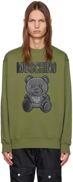 Зеленый свитшот с плюшевым мишкой Moschino