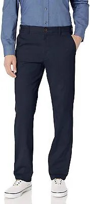 Мужские брюки чинос IZOD Advantage Performance с плоской передней частью, темно-синие, 36 Ш x 32 Д