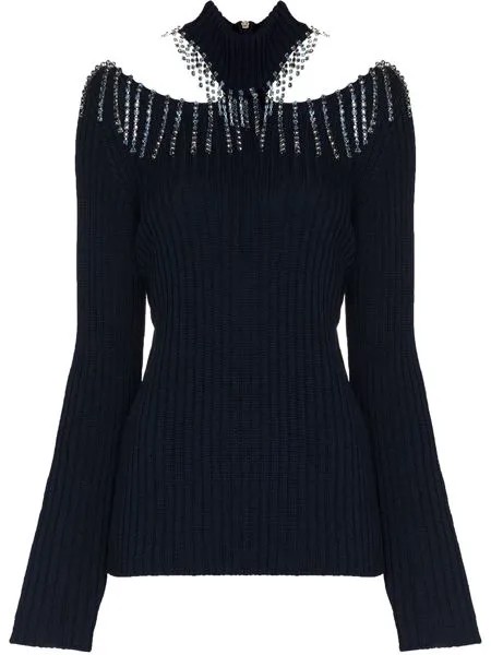 Christopher Kane crystal cupchain cut-out sweater