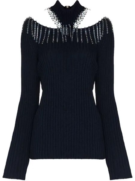 Christopher Kane crystal cupchain cut-out sweater