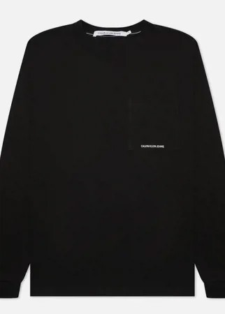 Мужской лонгслив Calvin Klein Jeans Organic Cotton Essentials, цвет чёрный, размер L