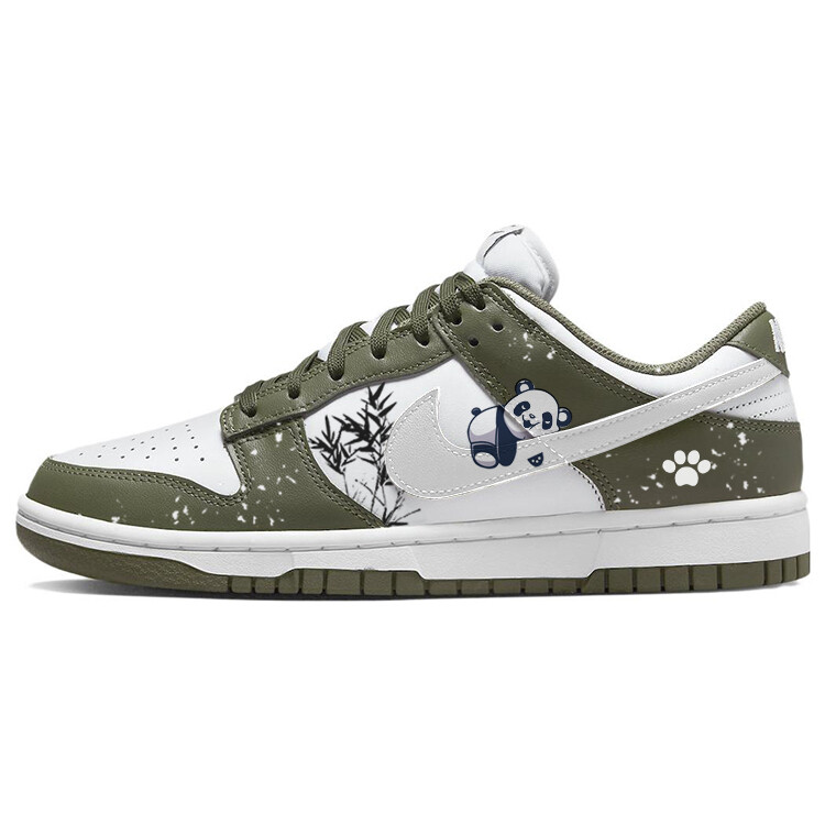 Кроссовки Nike Dunk Skateboarding Shoes Women's Low-top Green/White, зеленый