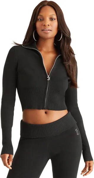 Свитер с высокой резинкой и блестками Juicy Couture, цвет Liquorice