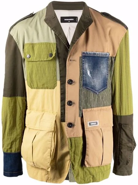 Dsquared2 куртка-рубашка в технике пэчворк