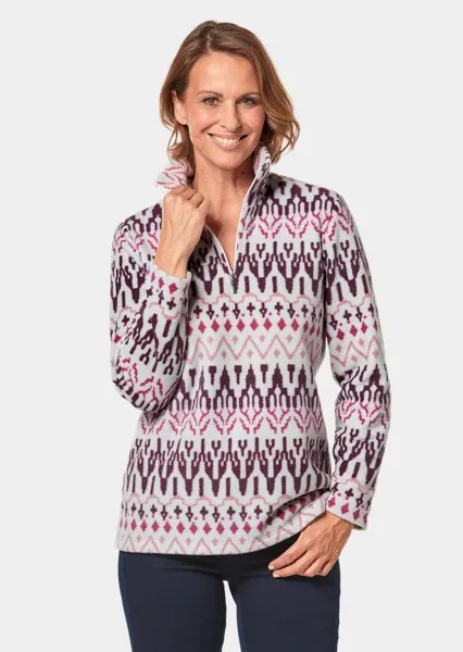 Толстовка GOLDNER Fleece Troyer, цвет aubergine/gemustert