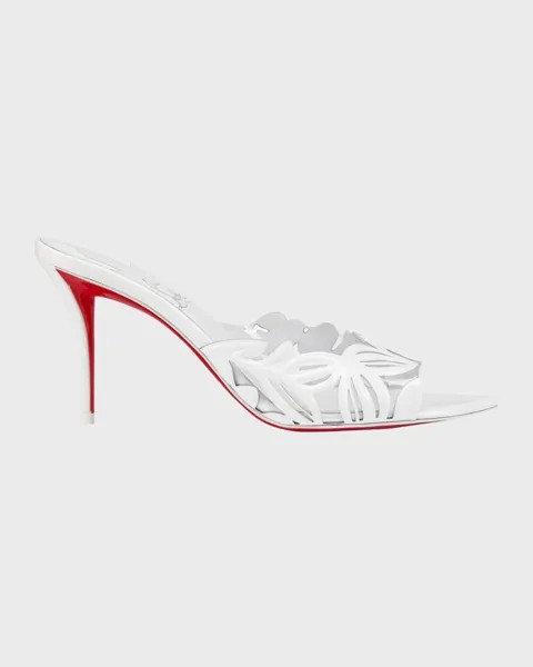 Туфли-мюли Apostropa Petunia с красной подошвой Christian Louboutin, цвет White