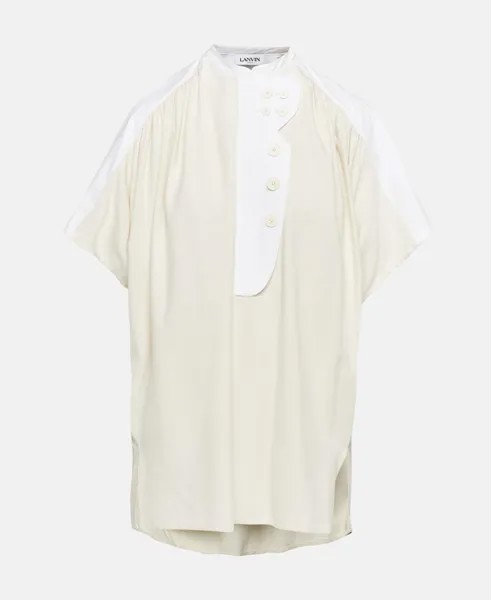 Шелковая блузка-рубашка Lanvin, экрю