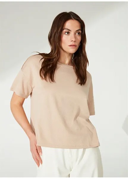 Женская футболка цвета экрю с круглым вырезом BULSE-23Y Pierre Cardin, экрю