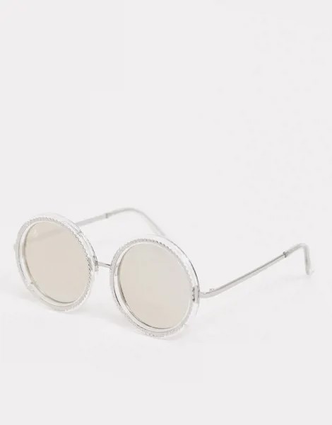 Круглые солнцезащитные очки Jeepers Peepers-Серебристый