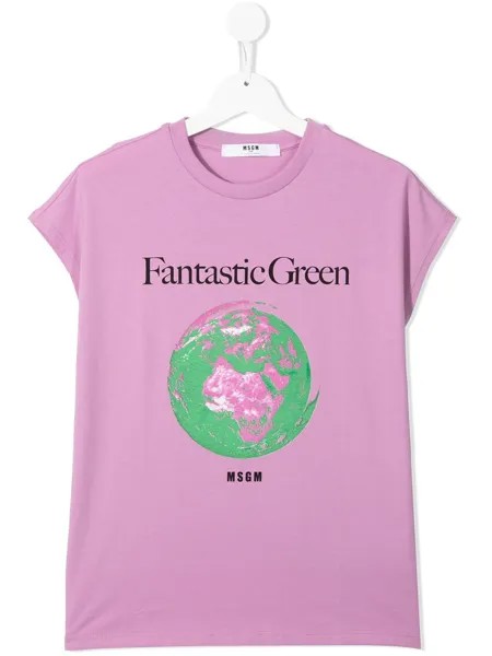 Msgm Kids футболка с короткими рукавами и графичным принтом