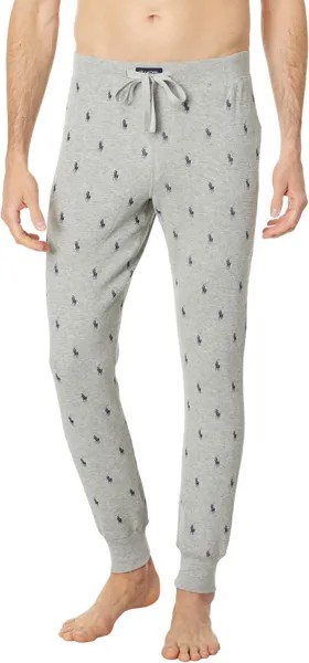 Джоггеры с вафельным принтом Polo Ralph Lauren, цвет Andover Heather/Cruise Navy All Over Pony Player