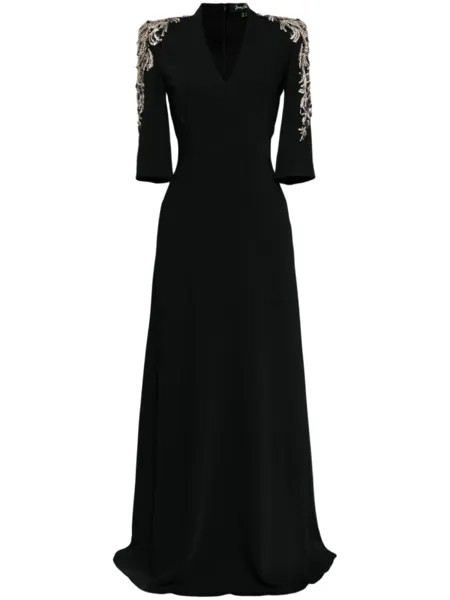 Декорированное платье макси Babe Jenny Packham, черный