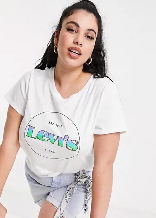 Белая футболка с логотипом в круге Levi's Plus Perfect-Белый