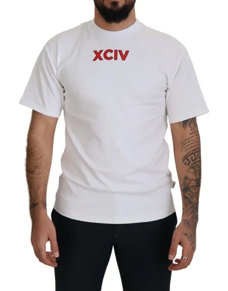 Футболка GCDS, мужская белая хлопковая футболка с логотипом и короткими рукавами IT44/US34/XS 390 долларов США