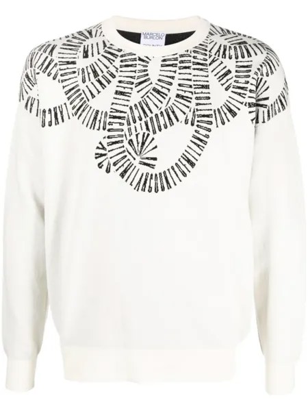 Джемпер с принтом Snake Wings Marcelo Burlon County of Milan, бежевый