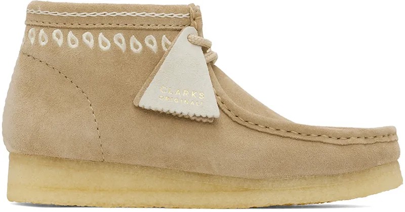 Бежевые ботинки дезерты Wallabee Clarks Originals