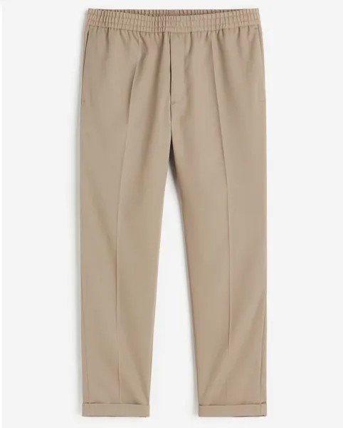 Джоггеры H&M Slim Fit Dressy, бежевый