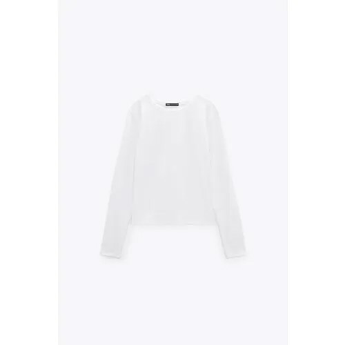 Лонгслив Zara, размер M, белый
