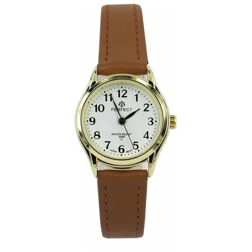 Perfect часы наручные, кварцевые, на батарейке, женские, металлический корпус, кожаный ремень, металлический браслет, с японским механизмом LX017-009-5