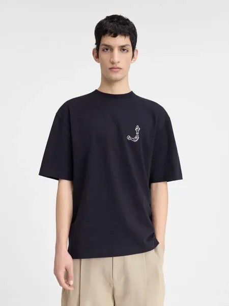 Футболка с вышитым логотипом Fisherman Меру Jacquemus, темно-синий