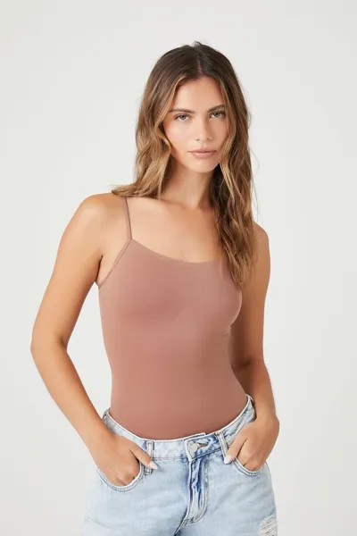 Бесшовное боди на бретельках Forever 21, мокка