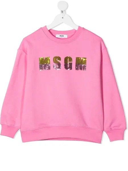 MSGM Kids толстовка с пайетками