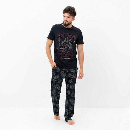 Пижама Kaftan, размер 50, черный