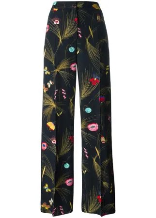 Fendi брюки с цветочным рисунком