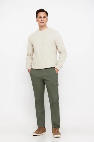 Узкие брюки-карго Cortefiel, бледно-зеленый