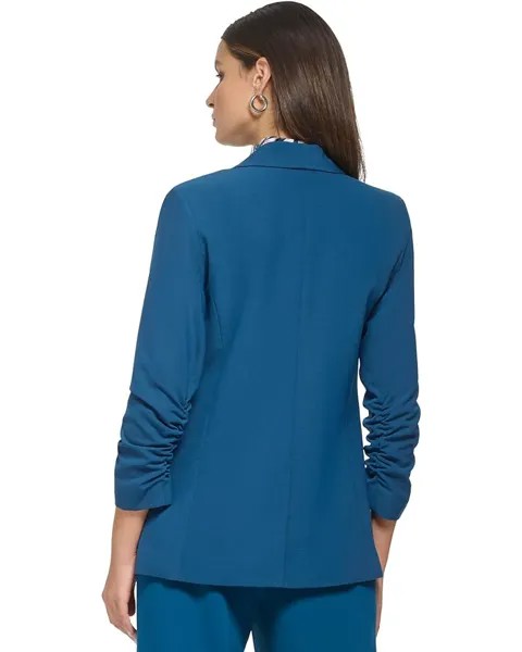 Куртка DKNY Shawl Collar Ruched Sleeve Jacket, цвет Dark Topaz