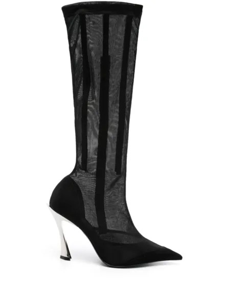 Mugler сетчатые ботильоны, черный
