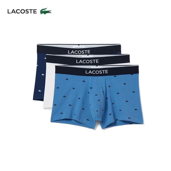 Трусы-боксеры Lacoste с принтом логотипа, темно-синий/белый