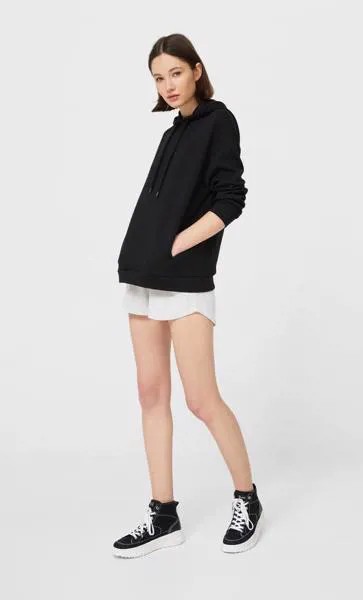 Stradivarius Базовое Худи Черный S