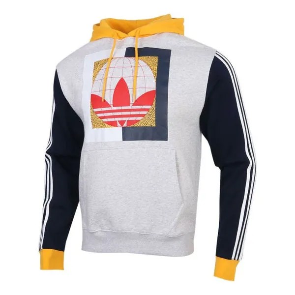 Толстовка adidas originals Globe Hdy Colorblock logo Printing Fleece Lined White, белый