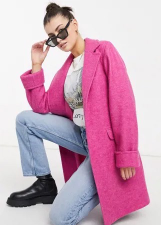 Розовое короткое пальто с поясом Helene Berman-Розовый цвет