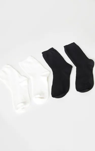 PrettyLittleThing Две пары черно-белых спортивных носков