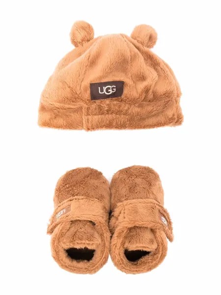 UGG Kids комплект из шапки и ботинок из искусственного меха