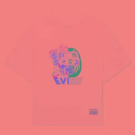 Женская футболка Evisu Double-Face Daruma Print, цвет белый, размер XS