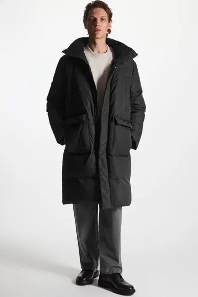 Ответственное пуховое пальто, черный