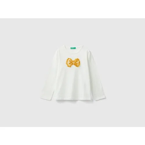 Лонгслив UNITED COLORS OF BENETTON, размер 110 (XS), белый
