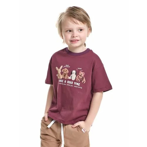 Футболка Mini Maxi, размер 110, бордовый