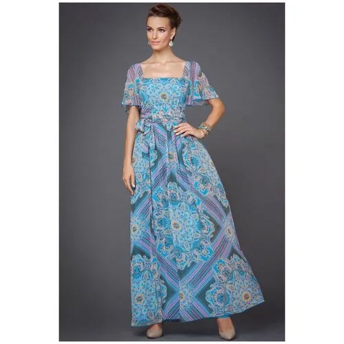Платье Арт-Деко, размер 42, голубой