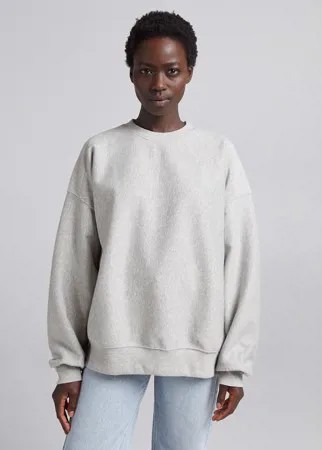 Серый свитшот в стиле oversized Bershka